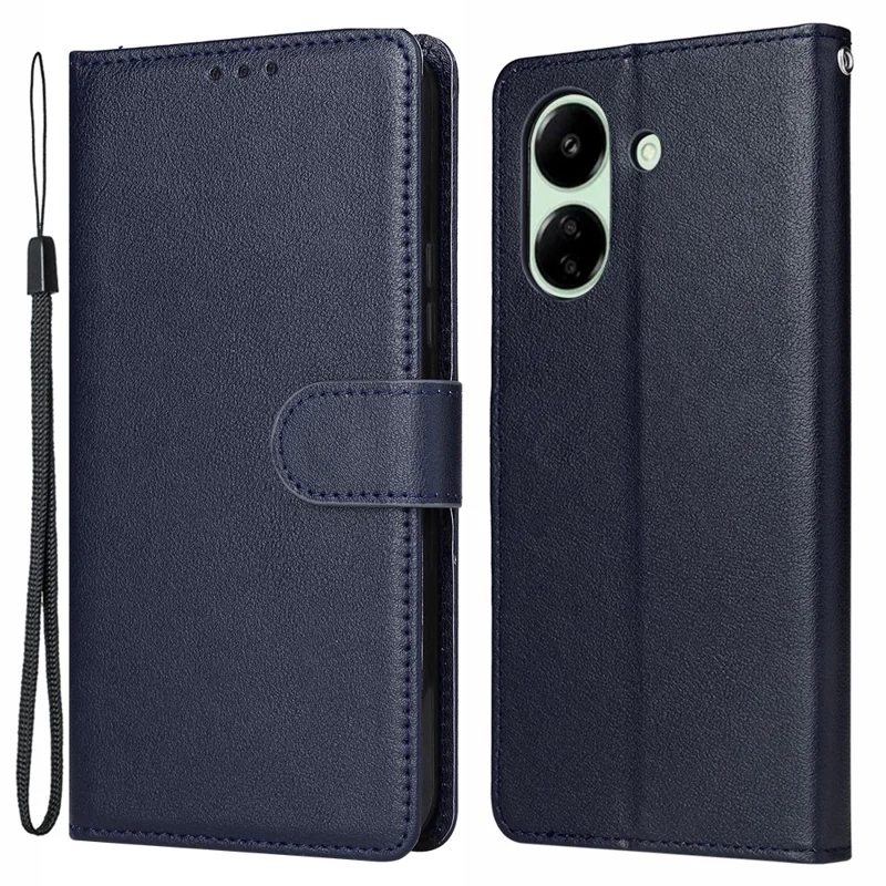 For Xiaomi Redmi 13C 4G / Poco C65 4G Case PU Leather Wallet Phone Cover Magnetic Clasp - Blue