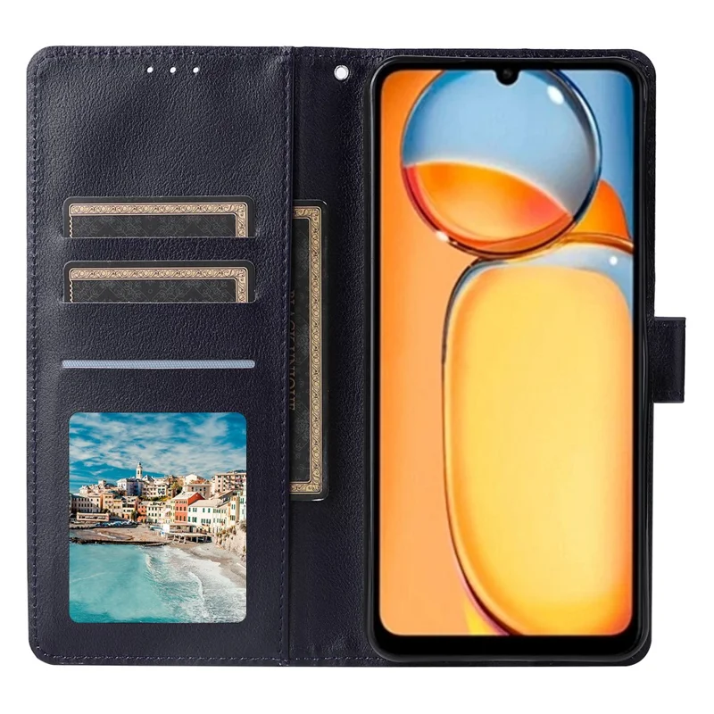 For Xiaomi Redmi 13C 4G / Poco C65 4G Case PU Leather Wallet Phone Cover Magnetic Clasp - Blue