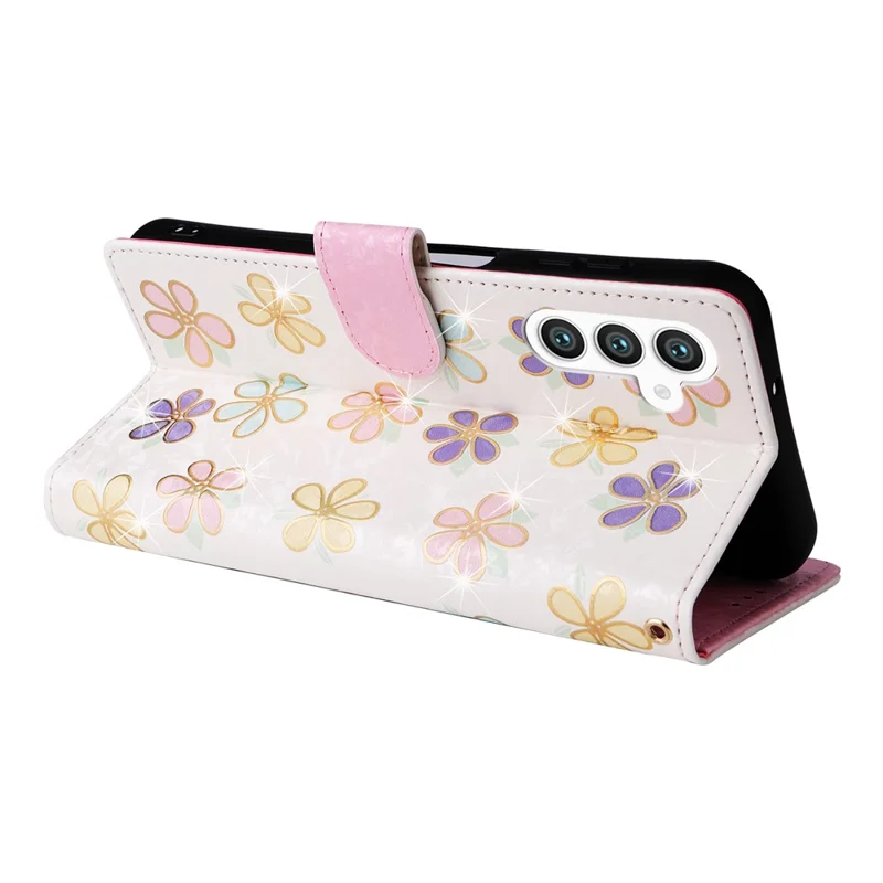 For Samsung Galaxy S24+ Case RFID Blocking Lacquered Floral Leather Phone Cover   - Colorful Flower