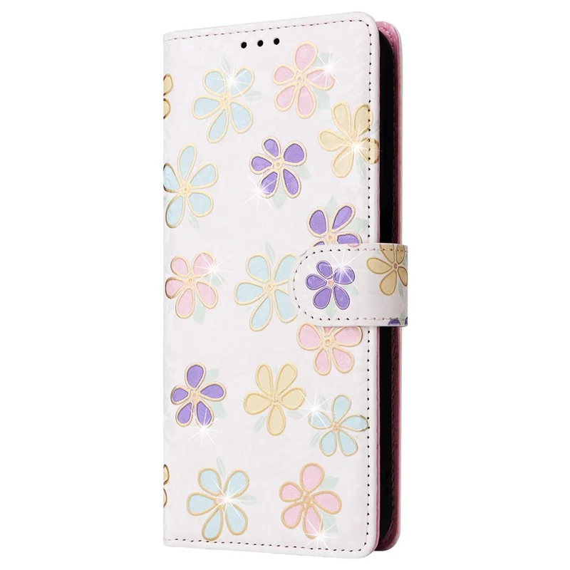 For Samsung Galaxy S24+ Case RFID Blocking Lacquered Floral Leather Phone Cover   - Colorful Flower