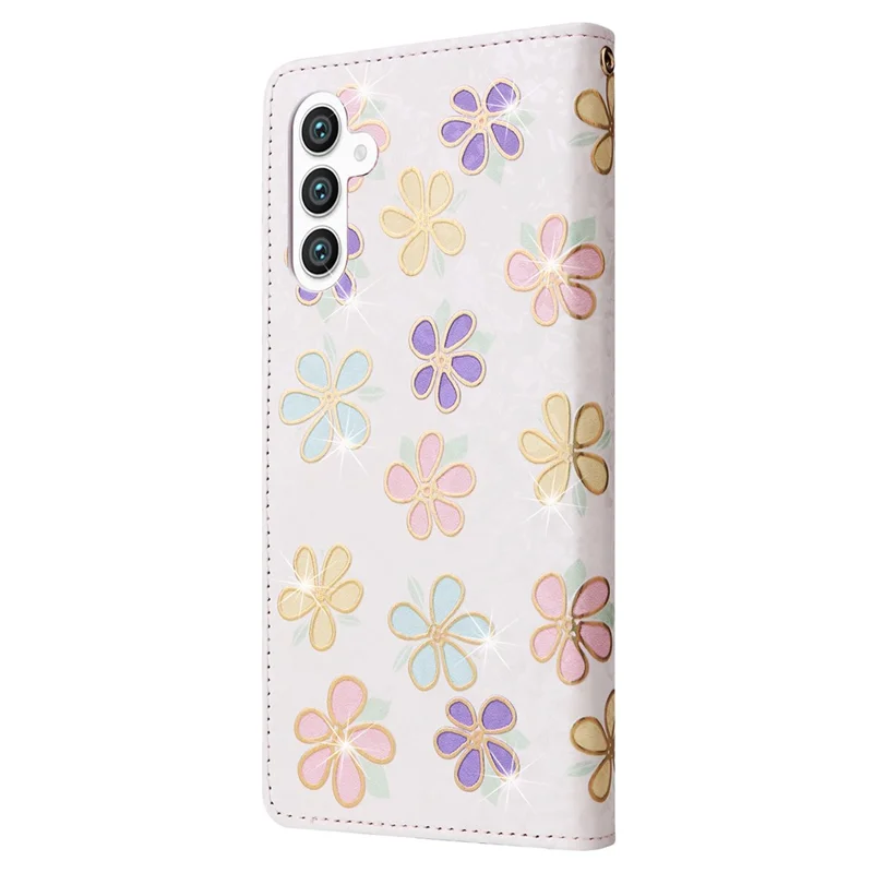 For Samsung Galaxy S24+ Case RFID Blocking Lacquered Floral Leather Phone Cover   - Colorful Flower