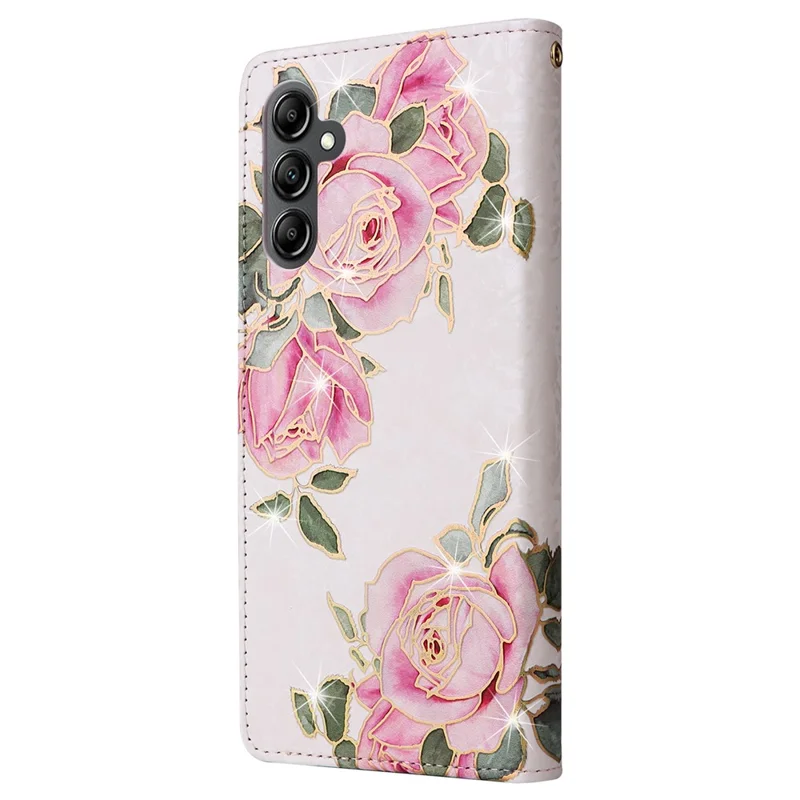 Custodia in pelle per Samsung Galaxy A15 4G / 5G, con blocco RFID, custodia a portafoglio con chiusura a lembo - Fiore