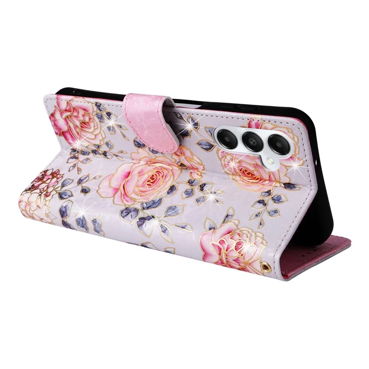Per Samsung Galaxy A05s 4G Case Floral Aesthetic RFID Blocking Custodia in Pelle - Rosa Floreale