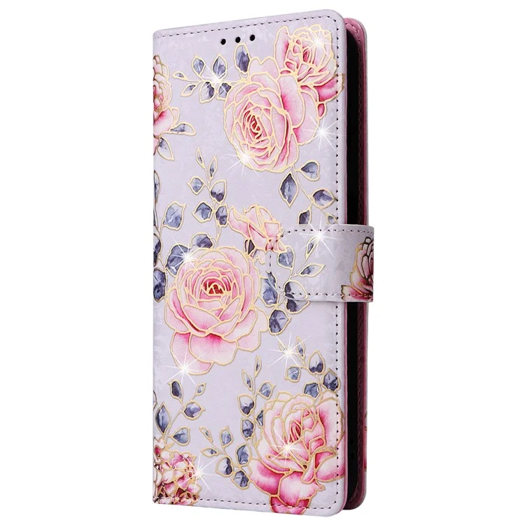 Per Samsung Galaxy A05s 4G Case Floral Aesthetic RFID Blocking Custodia in Pelle - Rosa Floreale