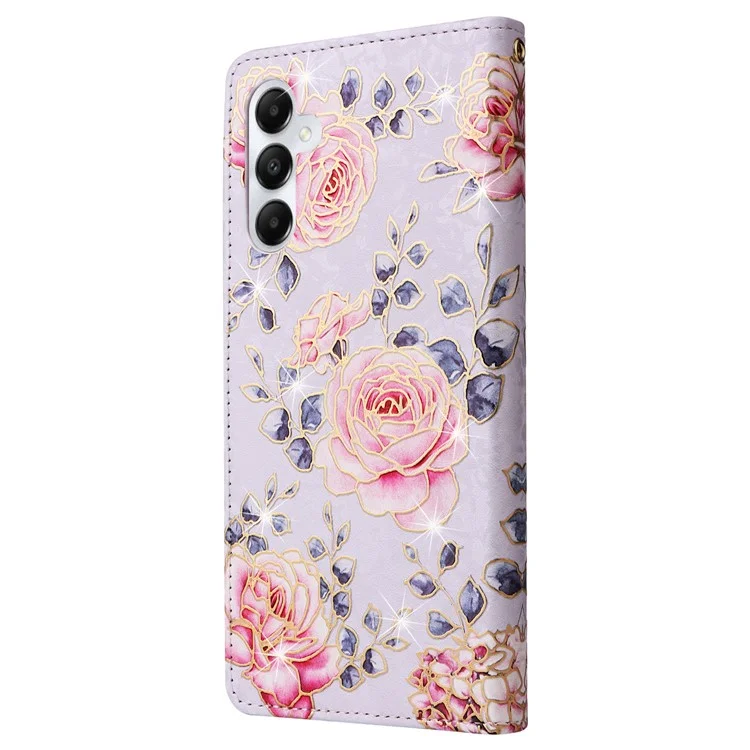 Per Samsung Galaxy A05s 4G Case Floral Aesthetic RFID Blocking Custodia in Pelle - Rosa Floreale