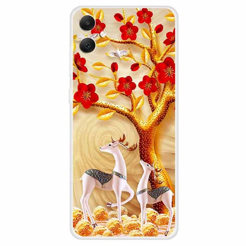 For Samsung Galaxy A05 4G Case Slim Shockproof TPU Phone Cover Cute Pattern - Sika Deer