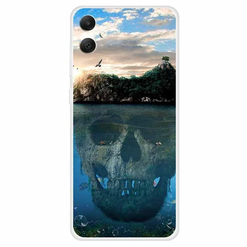 Pour Samsung Galaxy A05 4G Étui Slim Antichoc TPU Housse de Téléphone Motif Mignon - Crâne Montagne
