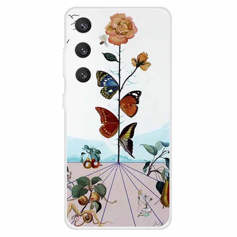 For Samsung Galaxy S24 Aesthetic Phone Case Thin Flexible TPU Cover - Butterfly Flower