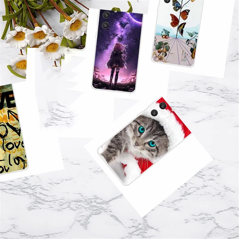 For Samsung Galaxy S24 Aesthetic Phone Case Thin Flexible TPU Cover - Butterfly Flower