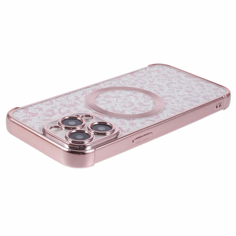 HRF Series for iPhone 15 Pro Max TPU Case Compatible with MagSafe Electroplating Phone Cover - Pink