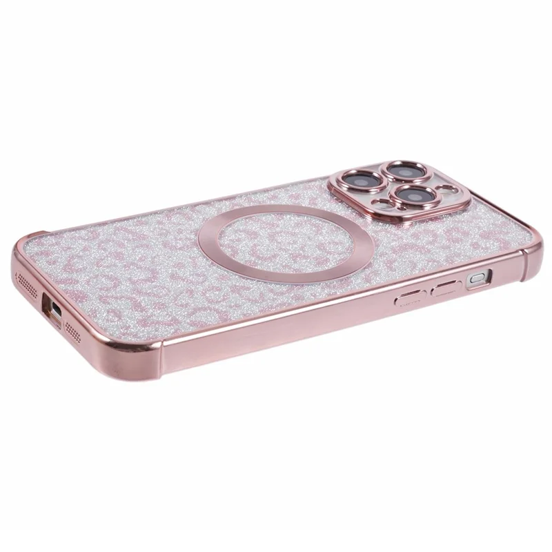 HRF Series for iPhone 15 Pro Max TPU Case Compatible with MagSafe Electroplating Phone Cover - Pink