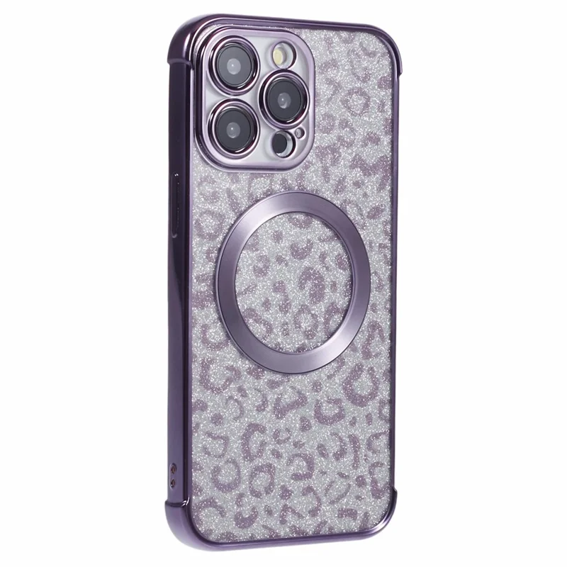 HRF Series for iPhone 14 Pro Max Magnetic Phone Case Soft TPU Electroplating Phone Cover - Purple