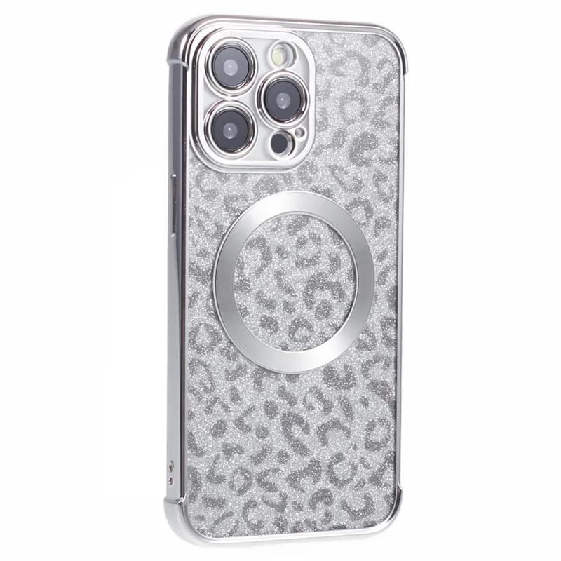 HRF Series for iPhone 12 Pro Max TPU Case Compatible with MagSafe Electroplating Phone Cover - Silver