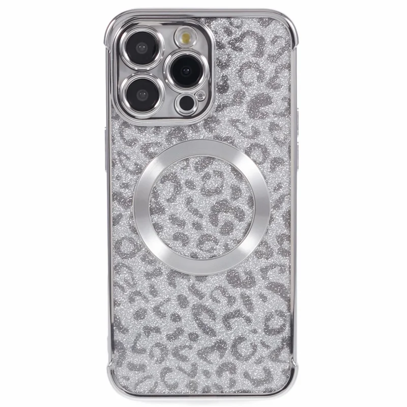 HRF Series for iPhone 12 Pro Max TPU Case Compatible with MagSafe Electroplating Phone Cover - Silver
