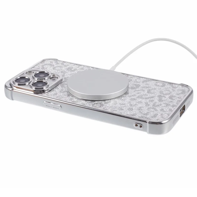 HRF Series for iPhone 12 Pro Max TPU Case Compatible with MagSafe Electroplating Phone Cover - Silver