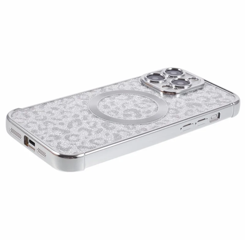 HRF Series for iPhone 12 Pro Max TPU Case Compatible with MagSafe Electroplating Phone Cover - Silver