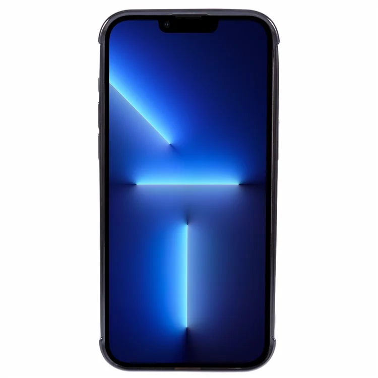 HRF-Serie für iPhone 13 Pro Max Case Electroplating TPU Magnetisches Handyhülle Leopardenmuster - Schwarz