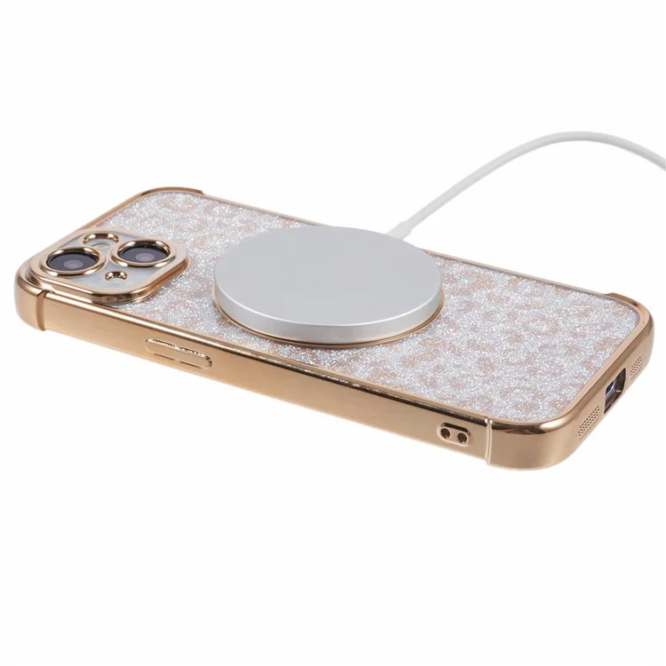 Série HRF pour étui magnétique iPhone 15 compatible avec MagSafe Electroplating TPU Cover - Or