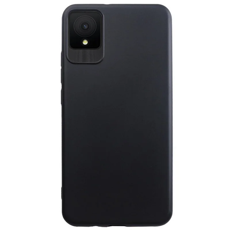 For TCL 502 TPU Case Matte Finish Anti-scratch Phone Cover (Big Rear Lens Hole) - Black