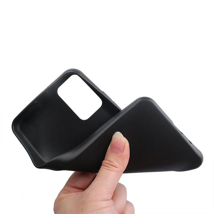 For TCL 502 TPU Case Matte Finish Anti-scratch Phone Cover (Big Rear Lens Hole) - Black