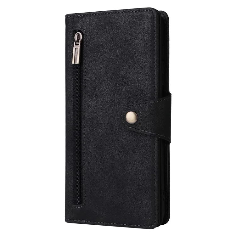 Per Samsung Galaxy A35 5G Custodia in pelle Rivet Decor Wallet Flip Phone Cover - Nero