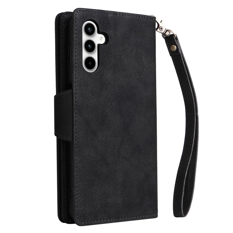 Per Samsung Galaxy A35 5G Custodia in pelle Rivet Decor Wallet Flip Phone Cover - Nero