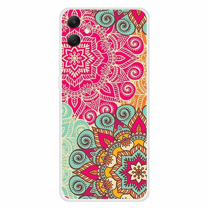 For Samsung Galaxy A05 4G TPU Case Pattern Printing Mobile Phone Back Cover - Flower Pattern