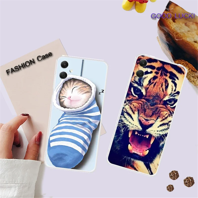 For Samsung Galaxy A05 4G TPU Case Pattern Printing Mobile Phone Back Cover - Flower Pattern