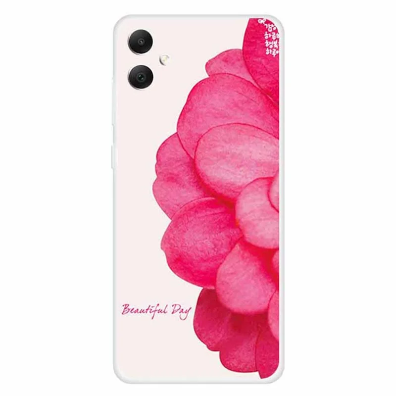 For Samsung Galaxy A05 4G TPU Case Pattern Printing Mobile Phone Back Cover - Pink Flower