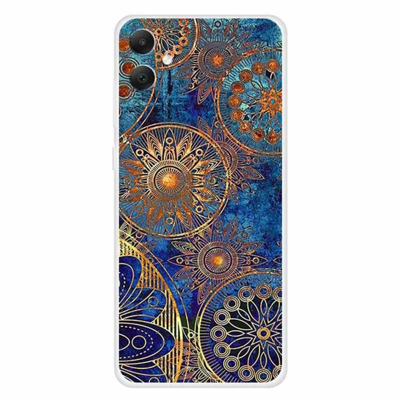 For Samsung Galaxy A05 4G TPU Case Pattern Printing Mobile Phone Back Cover - Golden Flower