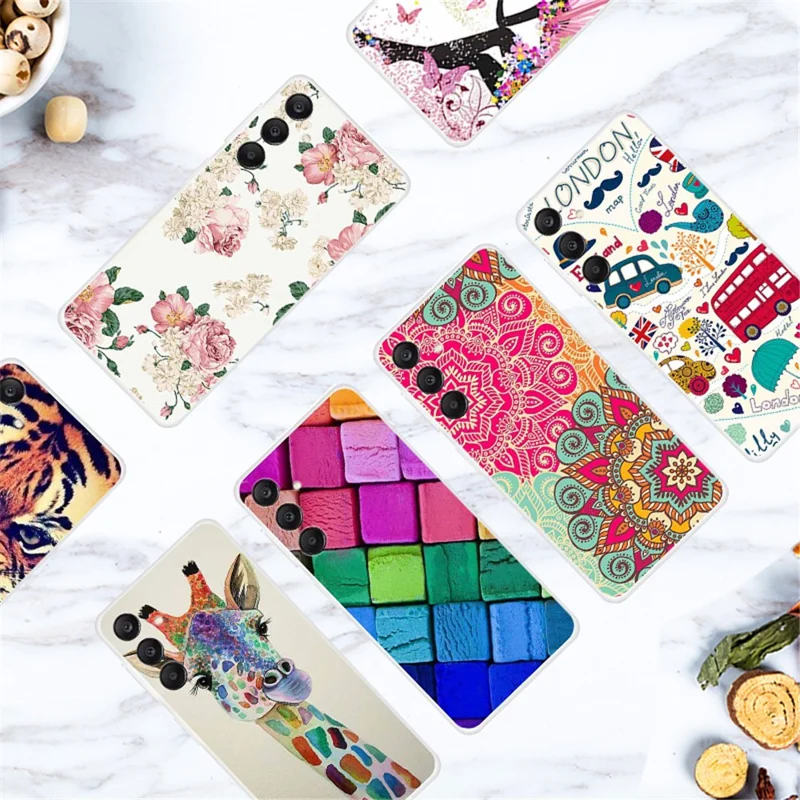 Para Samsung Galaxy A25 5G (Global) (161,0 x 76,5 x 8,3 mm) Capa TPU Cobertura do Telefone Impressão de Padrão - Bloco Colorido
