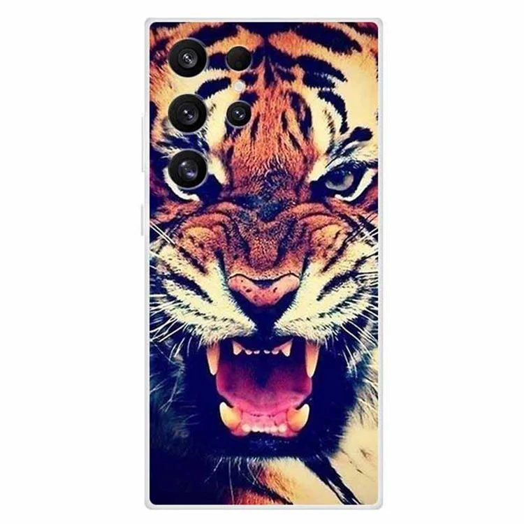 For Samsung Galaxy S24 Ultra Case Soft TPU Pattern Printing Phone Cover - Tiger