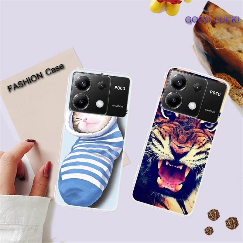 For Xiaomi Redmi Note 13 Pro 5G / Poco X6 5G Case Pattern Printing TPU Slim Phone Cover - Red Bus