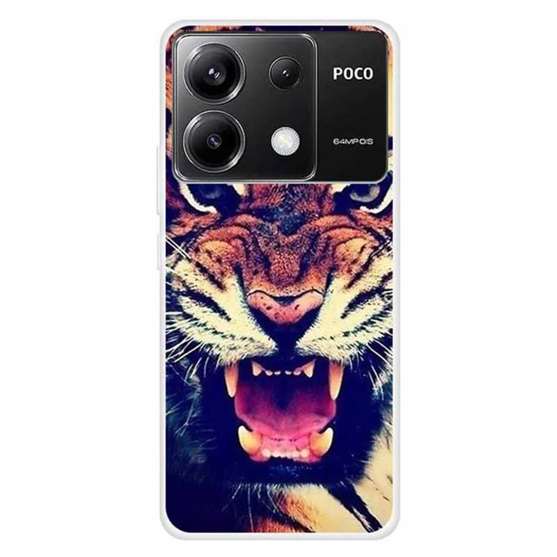 For Xiaomi Redmi Note 13 Pro 5G / Poco X6 5G Case Pattern Printing TPU Slim Phone Cover - Tiger