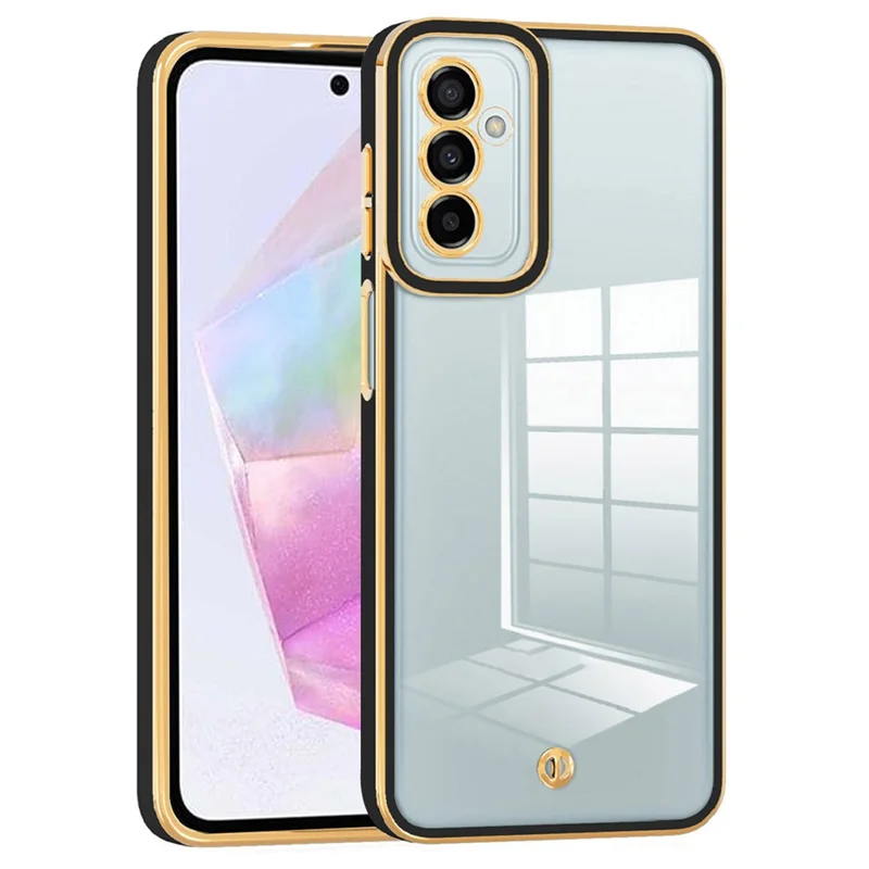 For Samsung Galaxy M54 5G / F54 5G Phone Back Cover Shockproof Electroplating TPU Phone Case - Black