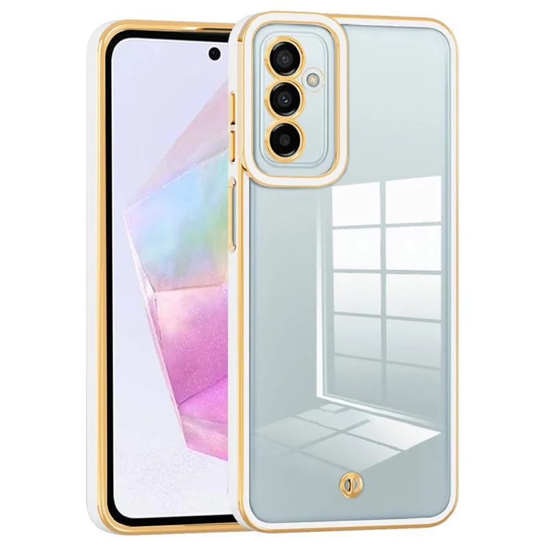 TPU-telefoonhoesje voor Samsung Galaxy A55 5G, schokbestendig, met elektrolytische plating, beschermhoes - Wit