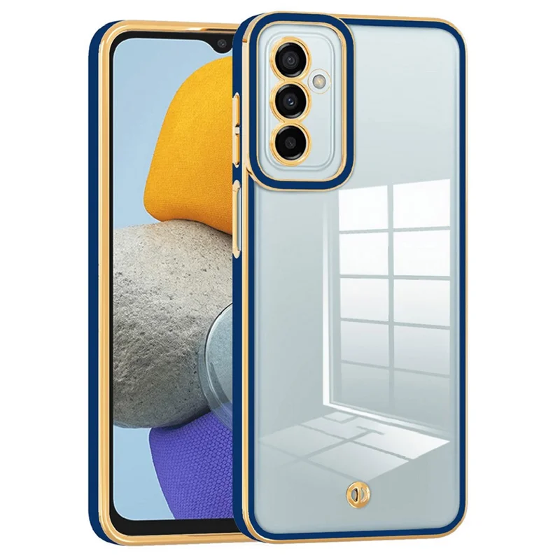 Back Case for Samsung Galaxy M14 5G Cell Phone Electroplating TPU Cover - Blue