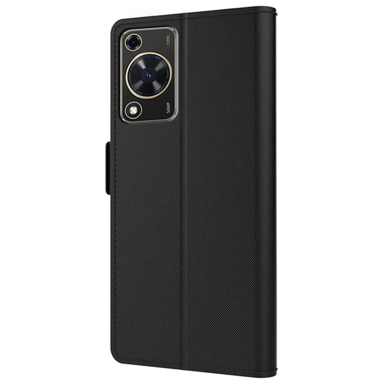 Per Huawei nova Y72 4G / Enjoy 70 Custodia in pelle per telefono Design a specchio Porta carte Custodia in PU+TPU Supporto per telefono - Nero