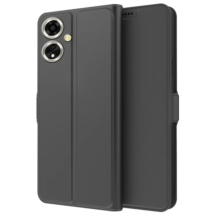 Чехол для Oppo A59 5G, ПУ-кожа, магнитная застежка, защитный чехол для телефона с держателем для карт - черный