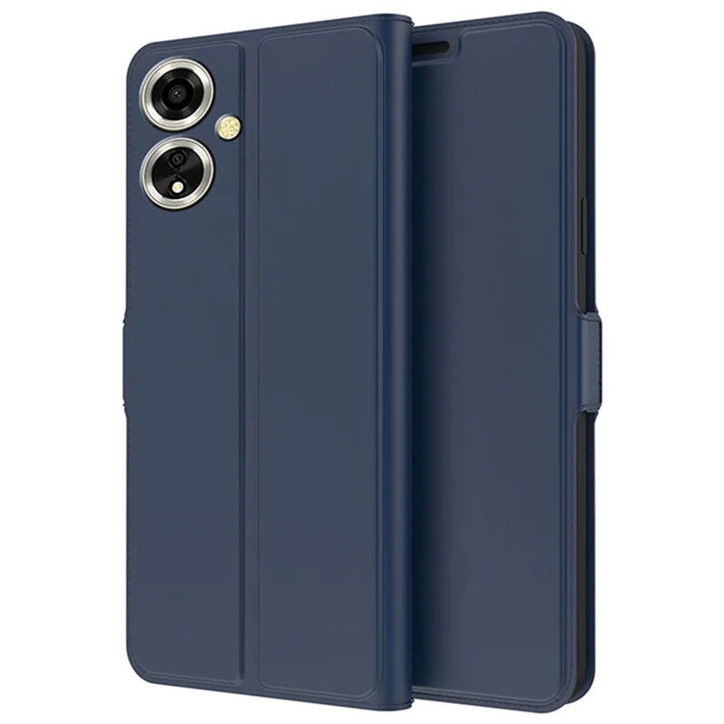 For Oppo A59 5G Case PU Leather Magnetic Clasp Protect Phone Cover with Card Holder - Blue
