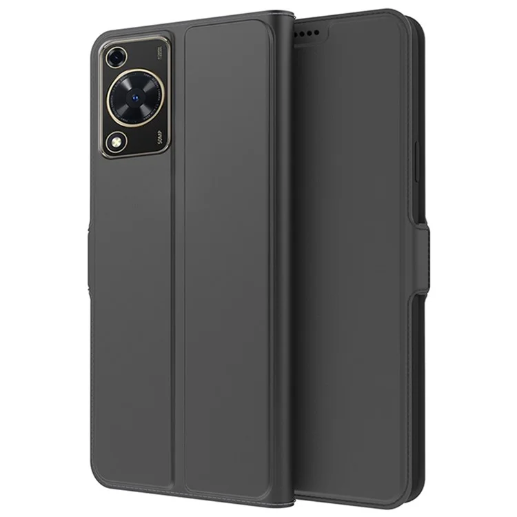 Для Huawei nova Y72 4G / Enjoy 70 Чехол для карты с держателем для просмотра Чехол из ПУ-кожи - Черный