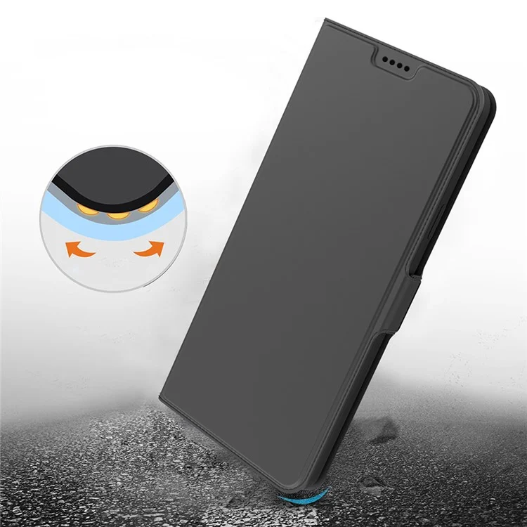 Для Huawei nova Y72 4G / Enjoy 70 Чехол для карты с держателем для просмотра Чехол из ПУ-кожи - Черный