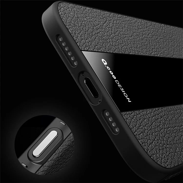 Q.COO For iPhone 14 Pro Max Mobile Phone Cover TPU+Acrylic+Leather Anti-scratch Case - Red