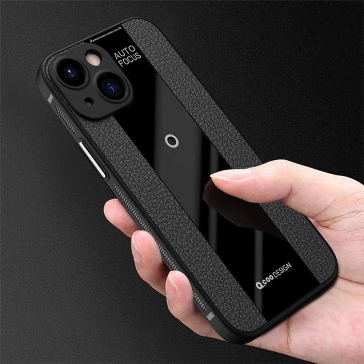 Q.COO For iPhone 14 Pro Max Mobile Phone Cover TPU+Acrylic+Leather Anti-scratch Case - Red