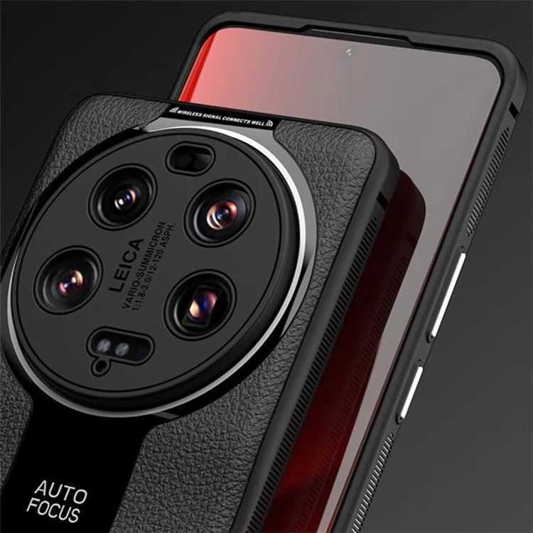 Q.COO For Xiaomi 13 Ultra Mobile Phone Cover TPU+Acrylic+PU Leather Cell Phone Case - Black