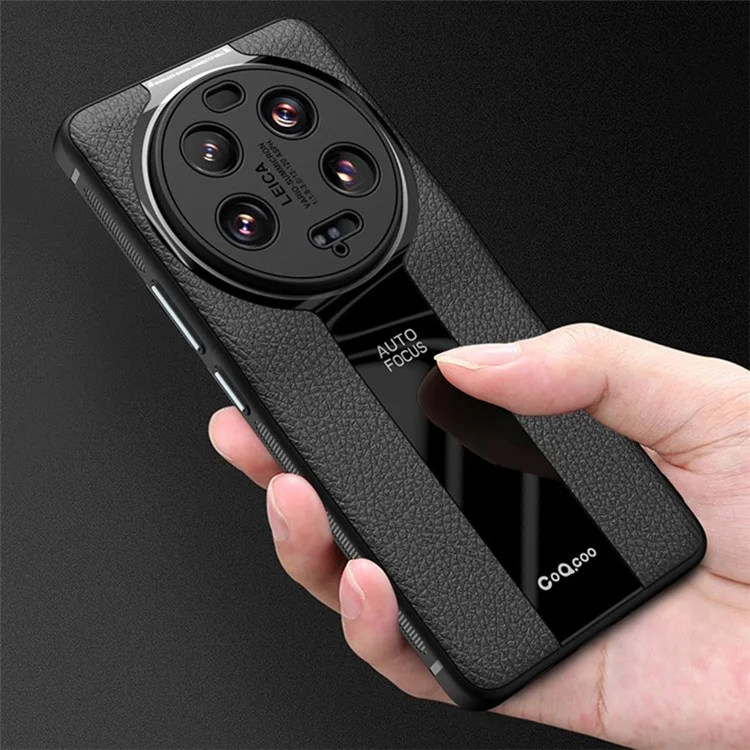 Q.COO For Xiaomi 13 Ultra Mobile Phone Cover TPU+Acrylic+PU Leather Cell Phone Case - Black