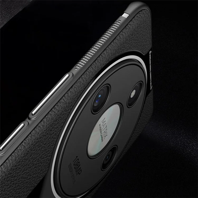 Q.COO For Honor X50 5G Funda de Teléfono Cubierta de Piel de PU+TPU+Acrílico Ajuste Delgado - Negro