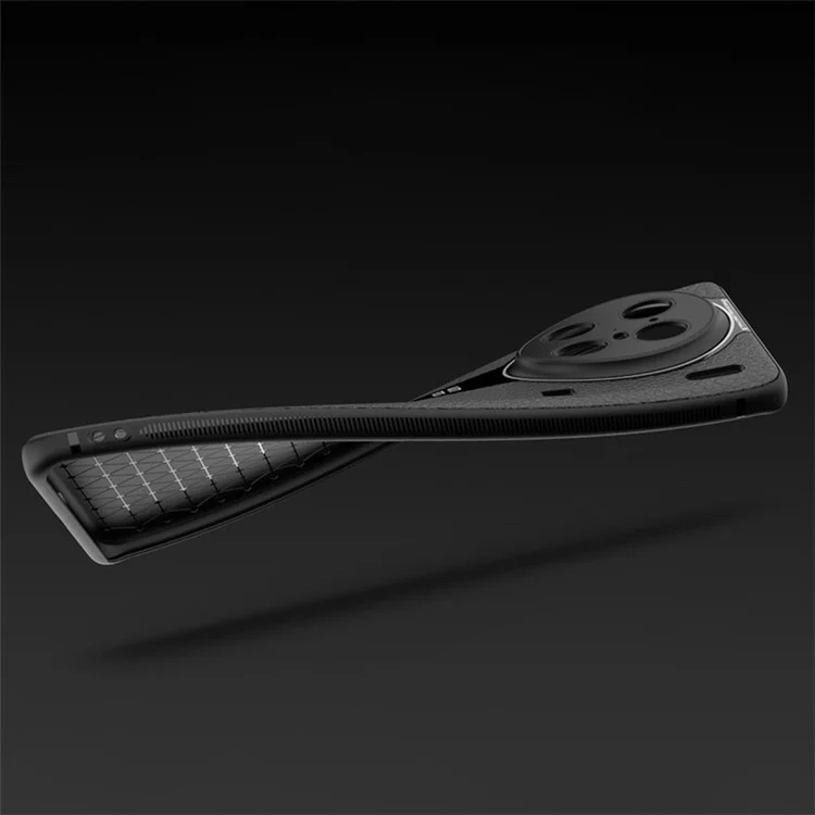 Q.COO Per vivo X90 Pro 5G Custodie per cellulari in pelle rivestita in TPU+Guscio in acrilico con strisce antiscivolo - Nero