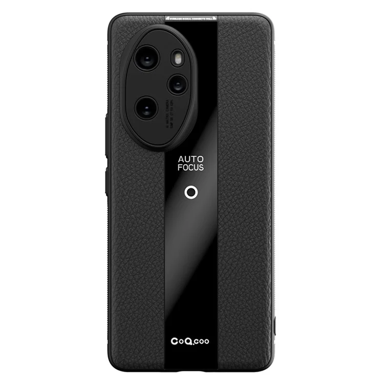 Q.COO Phone Case for Honor 100 5G Cover PU Leather+TPU+Acrylic Reinforced Corners Shell - Black