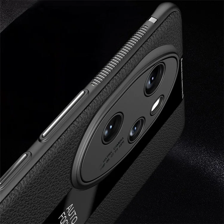 Q.COO Phone Case for Honor 100 5G Cover PU Leather+TPU+Acrylic Reinforced Corners Shell - Black